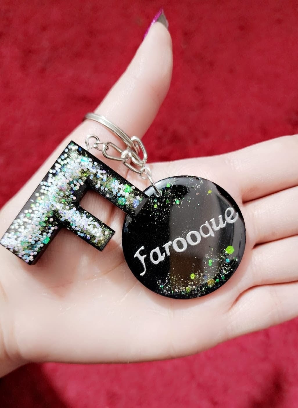 Double Alphabetic Keychain