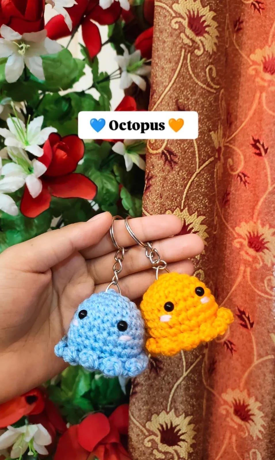 Handmade Crochet Little Octopus Keychain