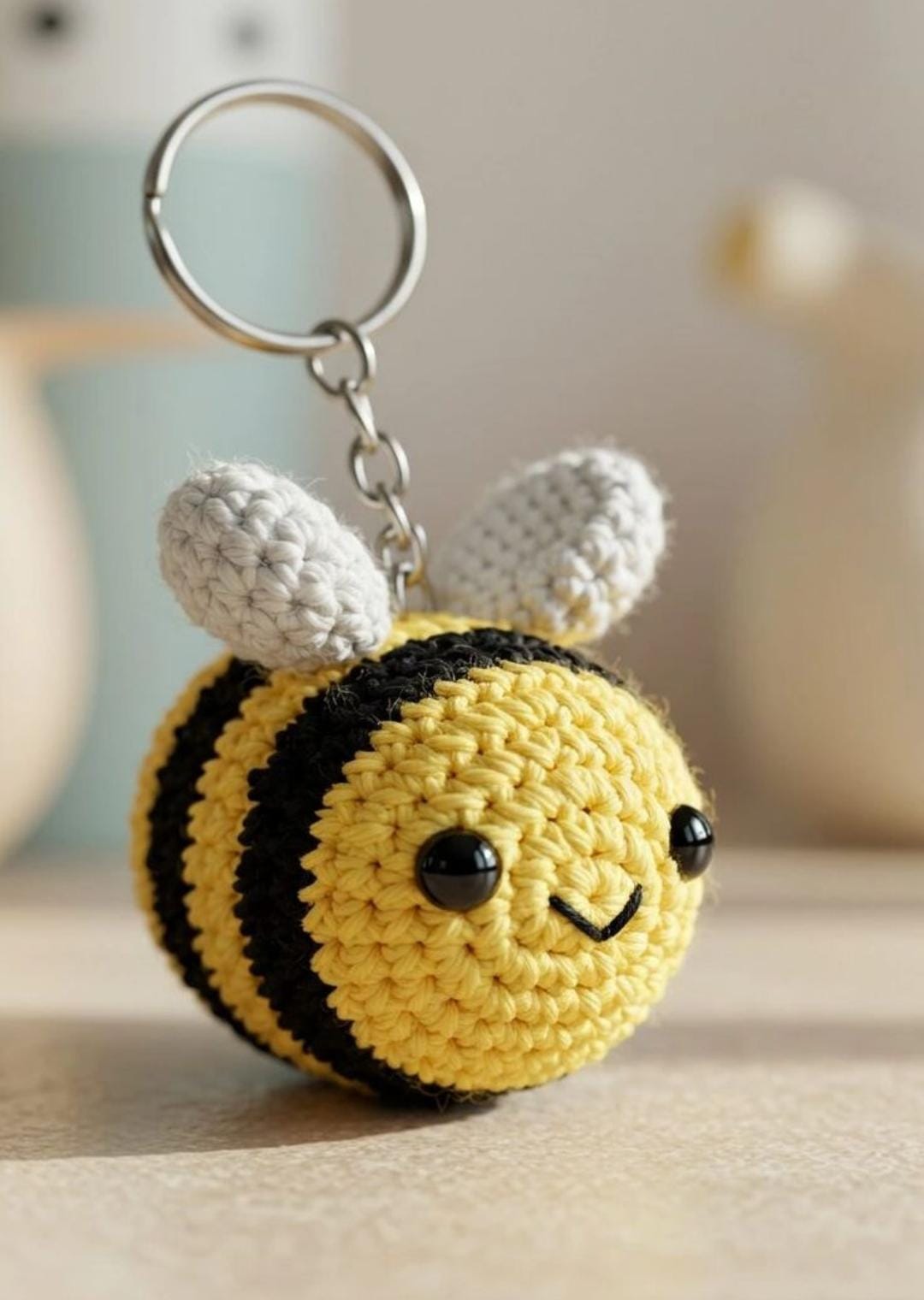 Handmade Crochet Little Bee β Cute Mini Plush Keychain