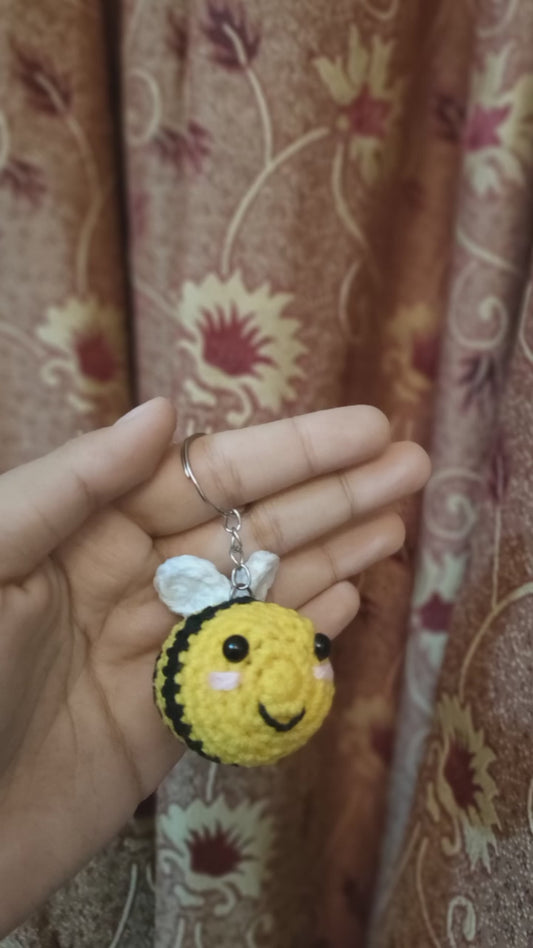 Handmade Crochet Little Bee – Cute Mini Plush Keychain