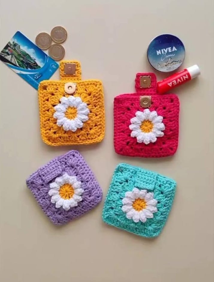 Handmade Crochet Pouch – 5x5 Inch