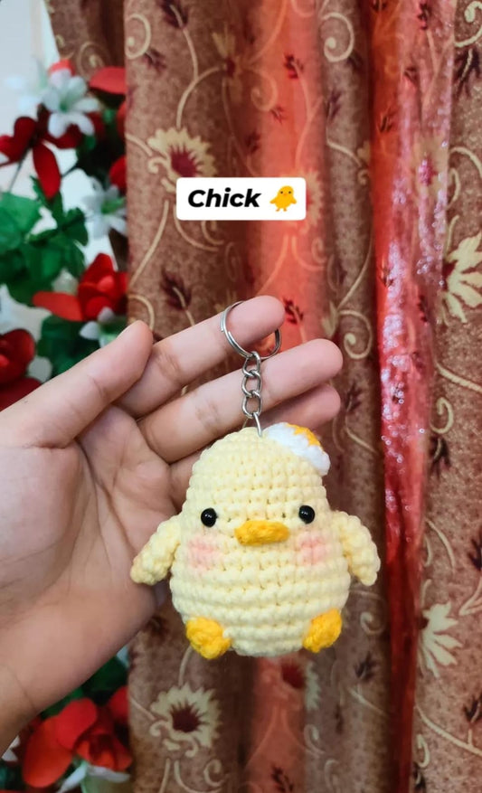 Handmade Crochet Little Chick Keychain